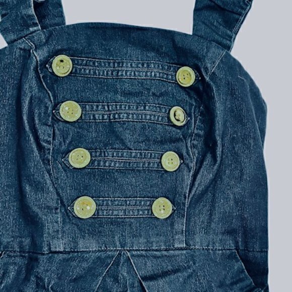 BUNDLE 3 FOR $18- NEW Military Denim Dress Blue Gold Buttons Nautical Coastal XS - Picture 4 of 13